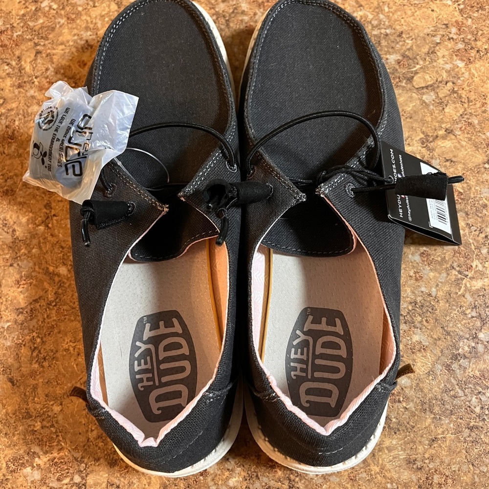 Hey Dude Charcoal Canvas Loafers